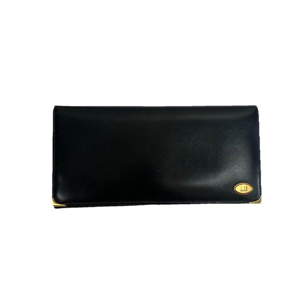 Dunhill Long Wallet Leather Gold Hardware Card Holder